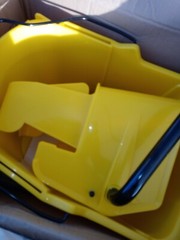 35 Qt. Plastic Mop Bucket with Wringer with 3 inch Non-Marking Wheels Commercial