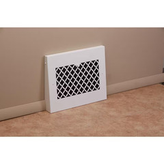 Tuscan 15 In. X 12 In. Steel Gravity Baseboard Floor Register, White/Powder Coat