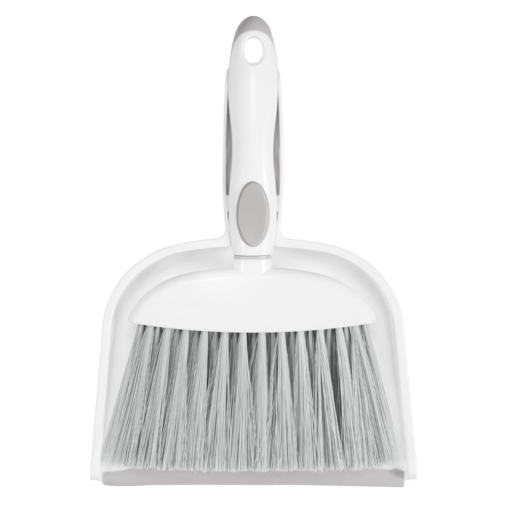 NACENA Small Dust Pan and Brush Set, Mini Broom Dustpan 1, Grey & White