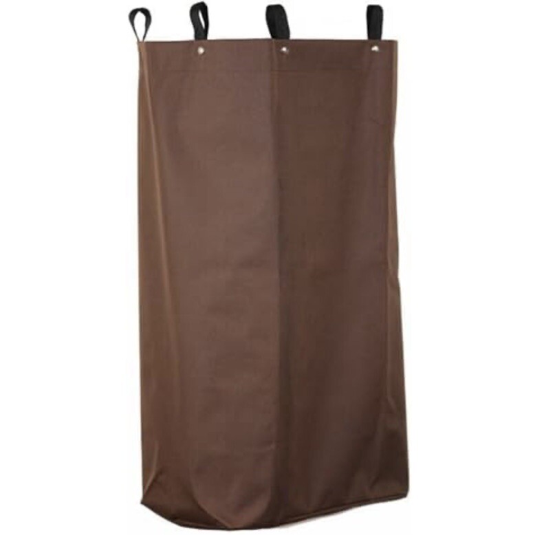 Replacement Housekeeping Cart Bag 30 in Brown High Capacity Nylon Straps & Snaps