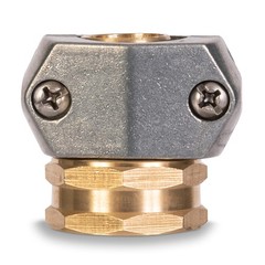 Gilmour Pro Brass Garden Hose Repair Kit Clamp Mender, Female No Size, Gray