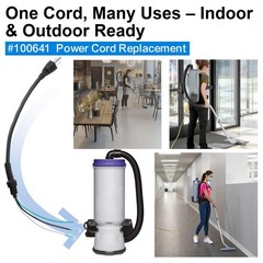 Dreyoo 2 Pack 100641 Power Cord Parts Compatible with ProTeam Backpack Black