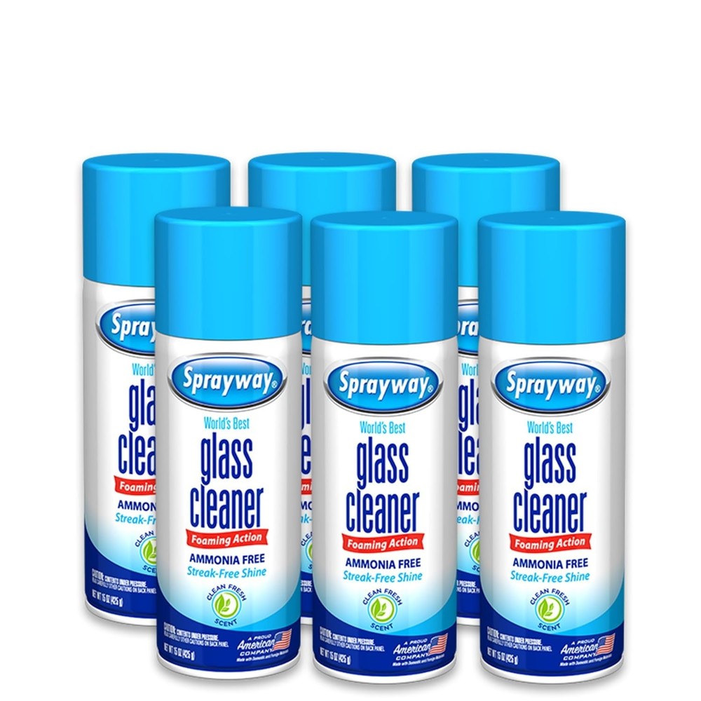 Sprayway Glass Cleaner Foaming Aerosol Spray, 15oz, Pack 15 Ounce (Pack of 1)