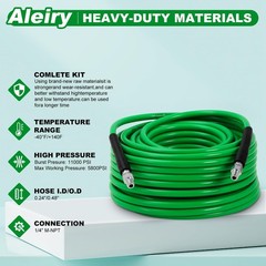 Sewer Jetter Kit for Pressure Washer,Water Jet Drain Cleaning 50 FT, Green