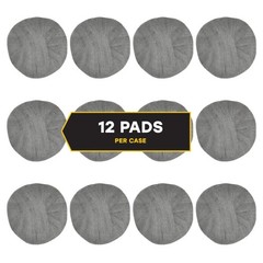 GMT Steel Wool #1 Medium Grade 17″ Radial Floor Pads; Case of 12 Pads; For Cl…