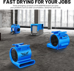 Powerful 1.5HP Air Mover Blower Fan – 3 Speeds, 15FT Cord, Adjustable Angles