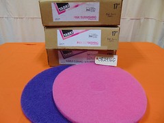 Taski 17″ Cleaning/Scrubbing Pads, Burnishing Pads – 15 pads total