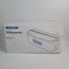 Ecolab Biohazard Response Spill Clean Up Kit & Wall Mount Cabinet Restaurant NOS