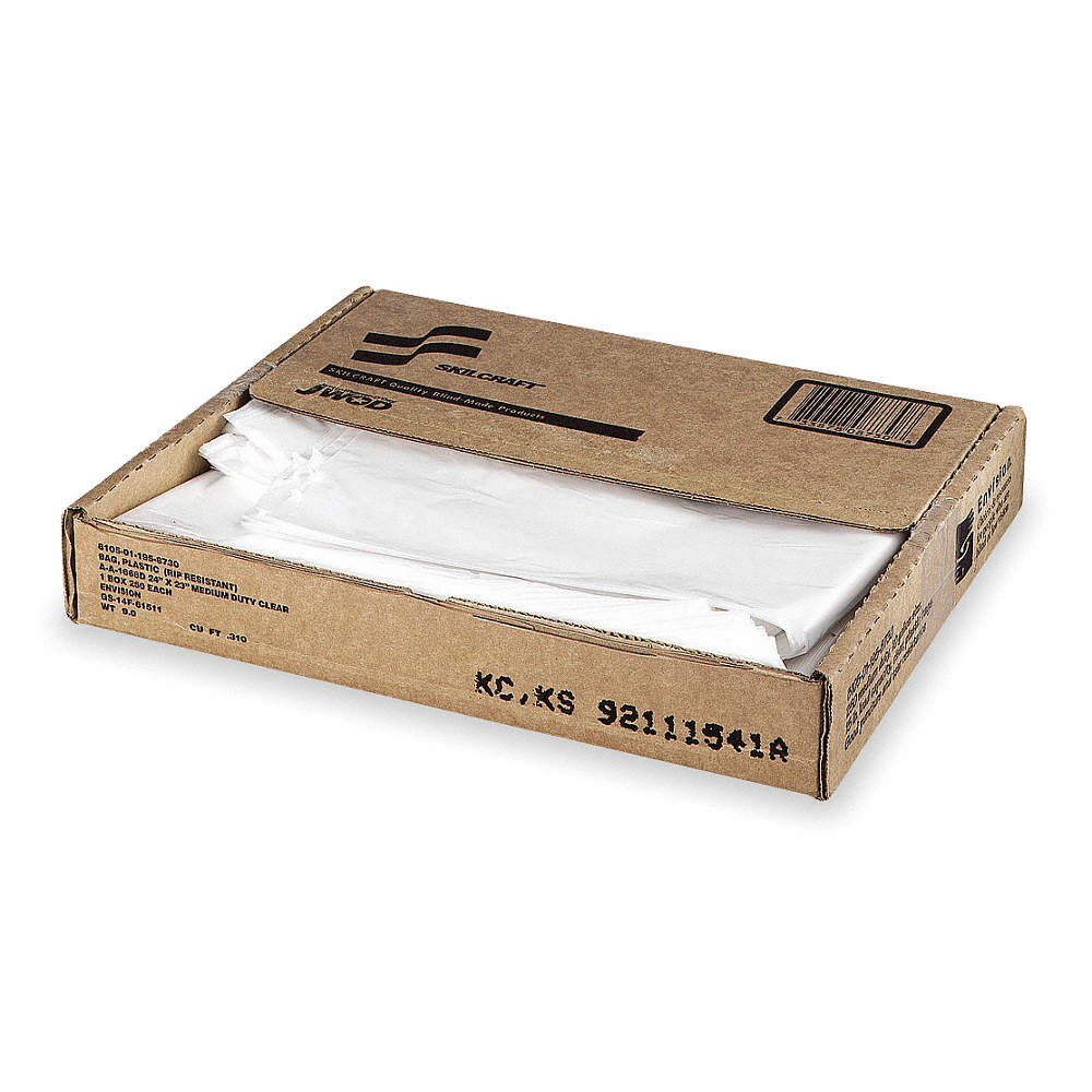 ABILITY ONE 8105-01-517-1351 Trash Bag,10 gal.,Clear,PK500 3WB50