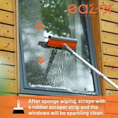 Eazer 46 Professional Window Cleaner Tool 2-In-1 Rotatable Squeegee For Window