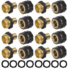 Hourleey Garden Hose Quick 16 Pieces (8 Female & 8 Male Connectors), Gold