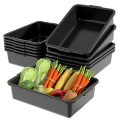 12Pack Commercial Bus Box/Utility Tub – Plastic Storage Bin Dish Basin, 13 Liter