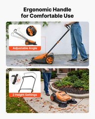 VEVOR Walk-Behind Floor Sweeper Manual Hand Push Sweeper 25.6″ Sweeping Width