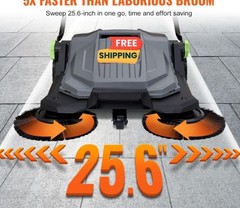 Barredora Manual 25.6” Depósito 5 Gal Mango Ajustable Patio Garaje Jardín,Nuevo