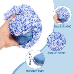 Microfiber Car Wash Sponge 8.7″x4.5″ Non-Scratch Foam Applicator Pads Blue