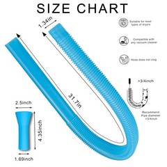 Universal Dryer Vent Cleaner Kit Vacuum Hose Attachment – Fit most Blue