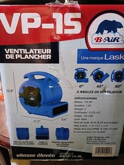 B-Air Air Mover 1/8 HP Carpet Dryer Floor Blower Fan in Blue Model BA-VP-15-BL
