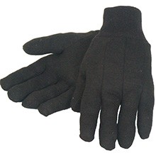 Gloves & ar Adult Jersey Gloves, Brown, Lar Pa of 12 US