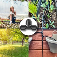 30 Pack Quick Connect 1/4″ Drip Irrigation Tee 30PCS Connectors, Black
