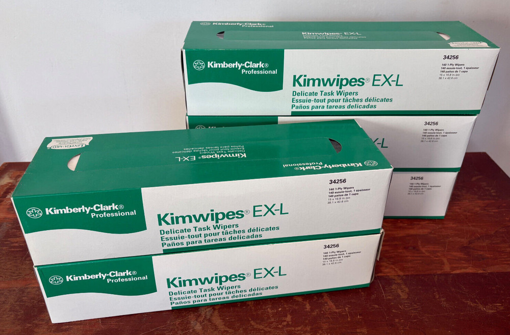 Kimwipes EX-L Delicate Task Wipers 34256 Professional Qty 5 Boxes, 140 wipes ea