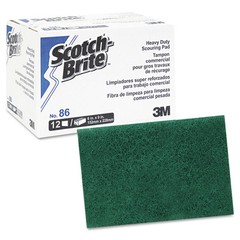 Scotch-Brite PROFESSIONAL 86 6 x 9 Heavy-Duty Scouring Pad – Green (1-Dozen) New