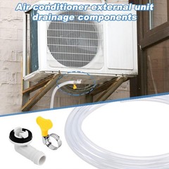 3 Ft White Air Conditioner Drain Hose Portable AC Hose Elbow Connector