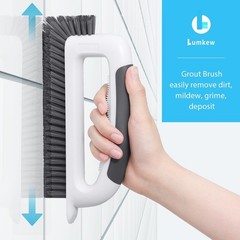 Lumkew Grout Cleaning Brush, V Shape Stiff Cleaner Brush for Black