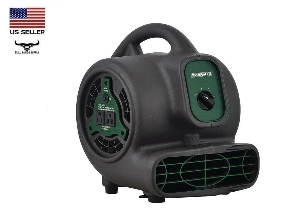 1/6 HP 700 CFM Air Mover Compact 3-Speed 4-Angle Industrial Floor Room Dryer