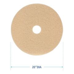 Burnishing Floor Pads, 20″ Diameter, Tan, 5/Carton