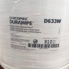 Chicopee D633W DuraWipe Medium Duty Industrial White Wipes 13.1 x 12.6″ 910/roll