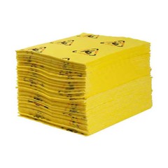 Brady Ch200 Sorbent Pad, 28 Gal, 15 In X 19 In, Harsh Chemicals, Black, Red,