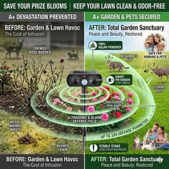 2026 4Pack Sonic Fortress Pro Deer Repellent Outdoor Solar Ultrasonic black