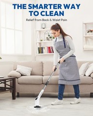 Electric Spin Scrubber for Cleaning – Upgraded Cordless Brush White