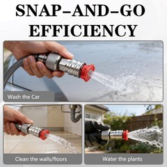 Garden Hose to Mini Power Washer Black + Red + Orange + Green + White