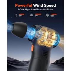 3 Gear Adjustable 130000RPM Compressed Air Duster Computer Keyboard 8000mAh