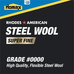 Steel Wool 0000 12 pad Fine Grade Rhodes, American Final Finish Super Fine