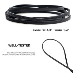 Dryer Drum Belt for Kenmore Series 92.25 inches (L) x 0.25 (W), Black