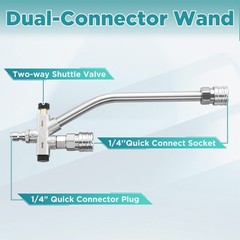 PWACCS Pressure Washer Foam Gun with Dual Connector Accessory, 1.5 L, black