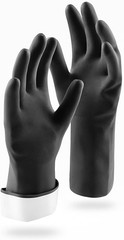 LIBMAN Heavy Duty Bla Rubber Gloves – Chemical Resistant Glove