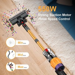 Vcc Cordless Vacuum Cleaner W/Led Display 550W Self-Standing Cordless Stick