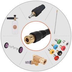 PWACCS Pressure Washer Gun Replacement with Extension 16.93 inches, Black