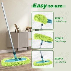 4PCS 14”~16” Microfiber Dust Mop Pads Compatible with Leifheit 55210,Reusable