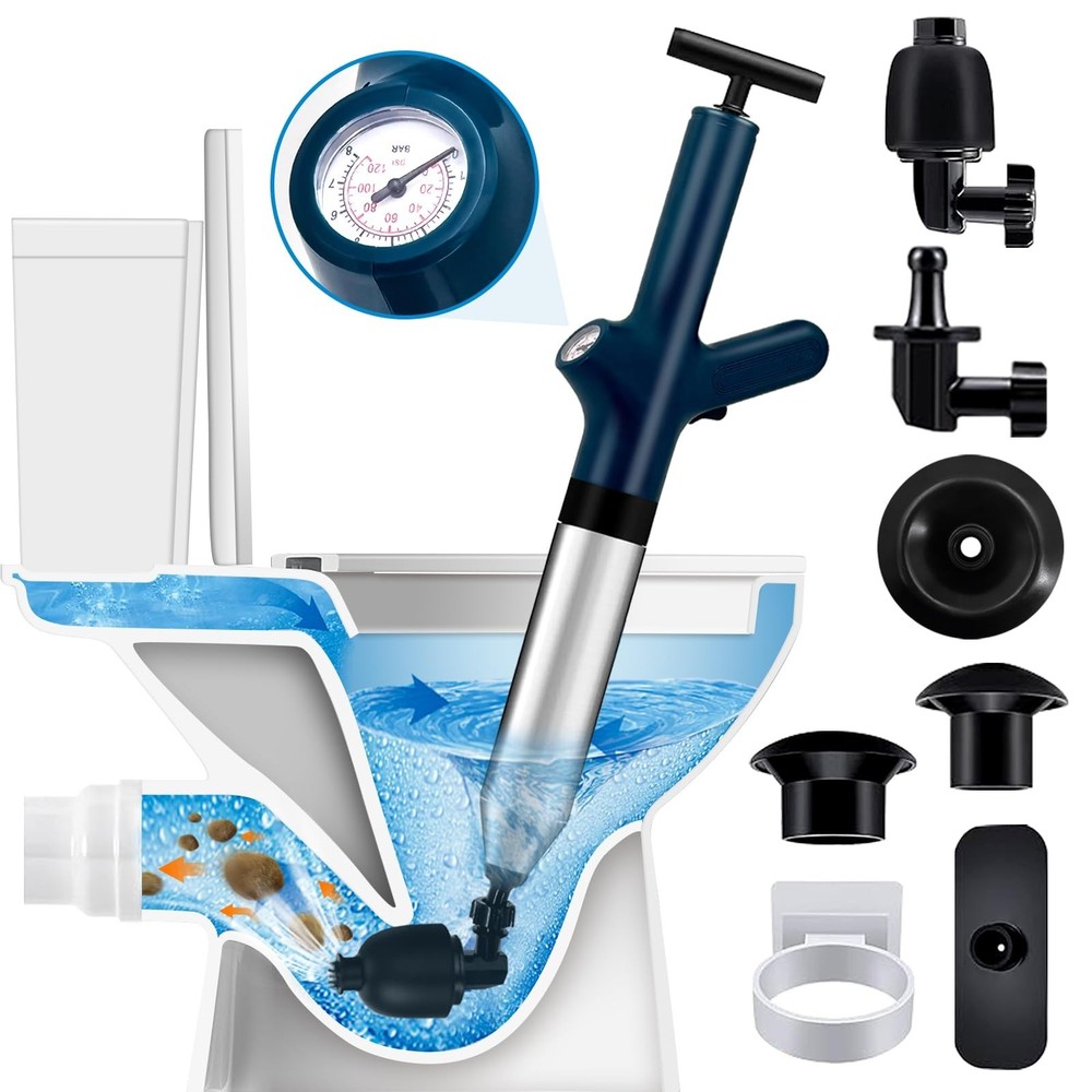 High Pressure Toilet Plunge, Power Toilet Plunger Drain Clog Remover, Multi-D…