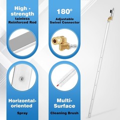 PWACCS 40″ RADIATOR CLEANING WAND PRESSURE WASHER 5 NOZZLE 40 INCH W/ BRUSH