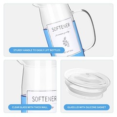 KitHero Laundry Detergent Dispenser Set with 1 Count (Pack of 2), Glass Lid