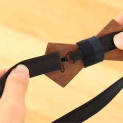 Wooden BowTie Lily Carved Wooden Bow Tie (Unisex, Nordic Design)