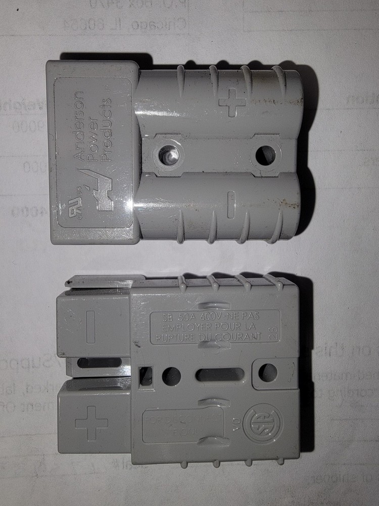 (14) GRAY ANDERSON PLUGS, SB50A 600V, #6AWG, 1-3/8″ X 1-7/8″ X 5/8″, TOWING
