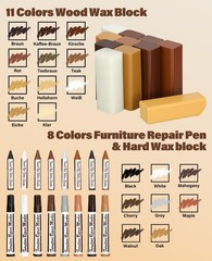 Wood Furniture Repair Kit – Includes Wax Melting Tool, Hard Filler, Black