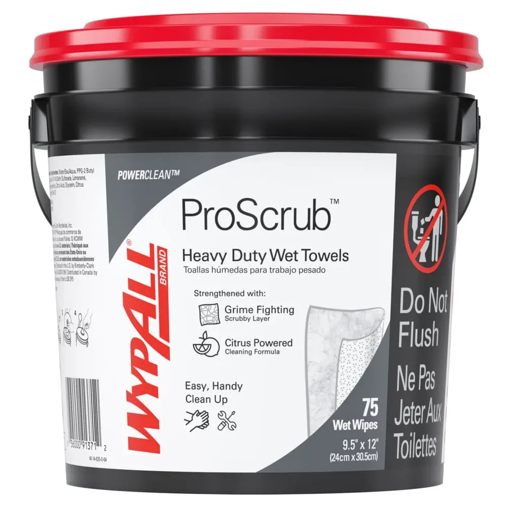WypAll – ProScrub Heavy Duty Wet Towels – Bucket