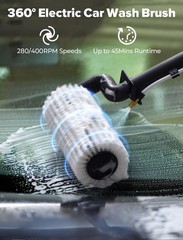 79” Electric Car Wash Brush with Long Handle, Car Cleaning Brush for Cleanin…
